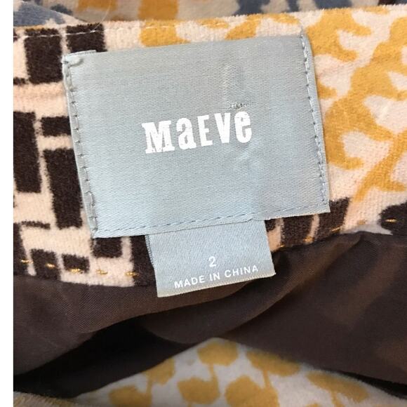Maeve Anthropologie Womens Multi-Color Print Velvet Pencil Skirt Size 2 - Picture 7 of 7